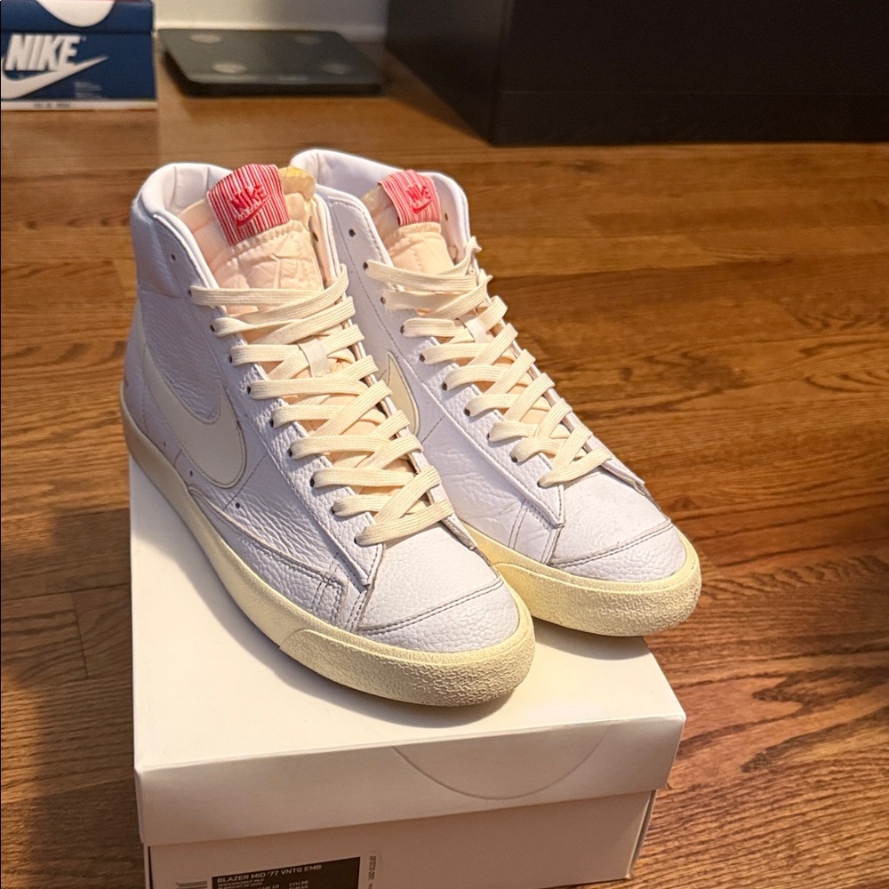 Nike High-Top Sneakers in White and Cream